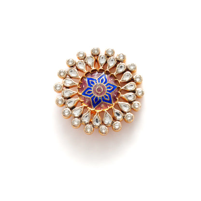 925 Sterling Silver Enamel CZ Flower Stud Earrings – Antique Birthday Gift - Kanika Creations