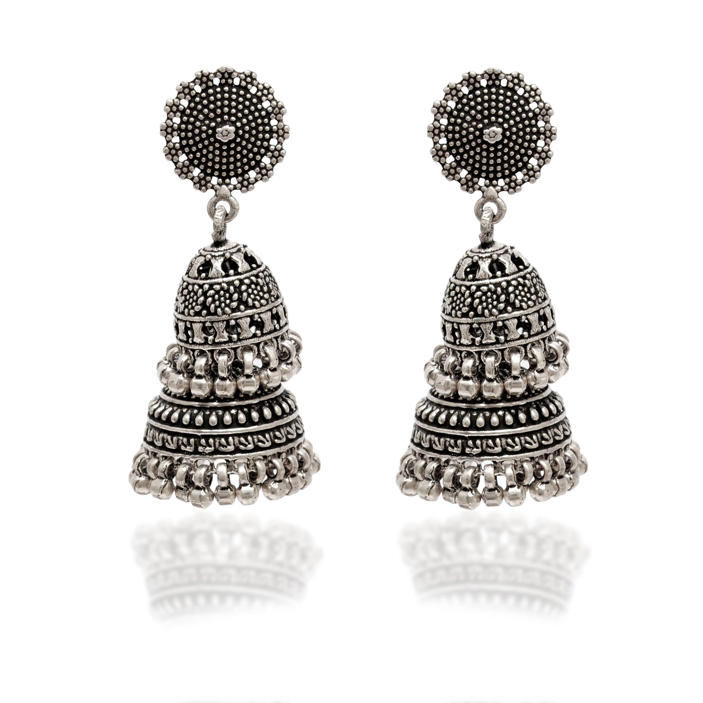 925 Sterling Silver Oxidized Dangle Earrings – Vintage Style Jewelry – Classic Gift for Her - Kanika Creations