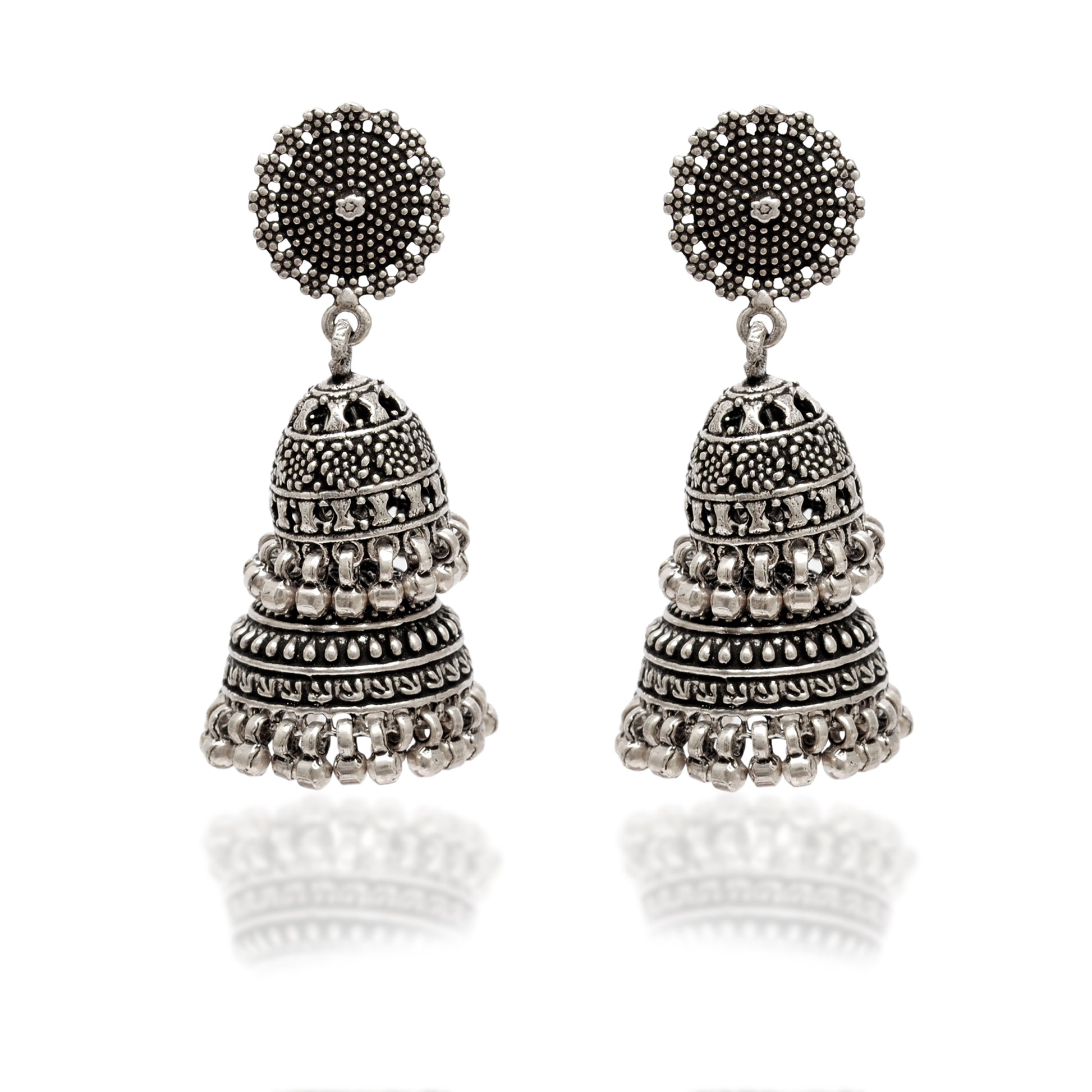 925 Sterling Silver Oxidized Dangle Earrings – Vintage Style Jewelry – Classic Gift for Her - Kanika Creations