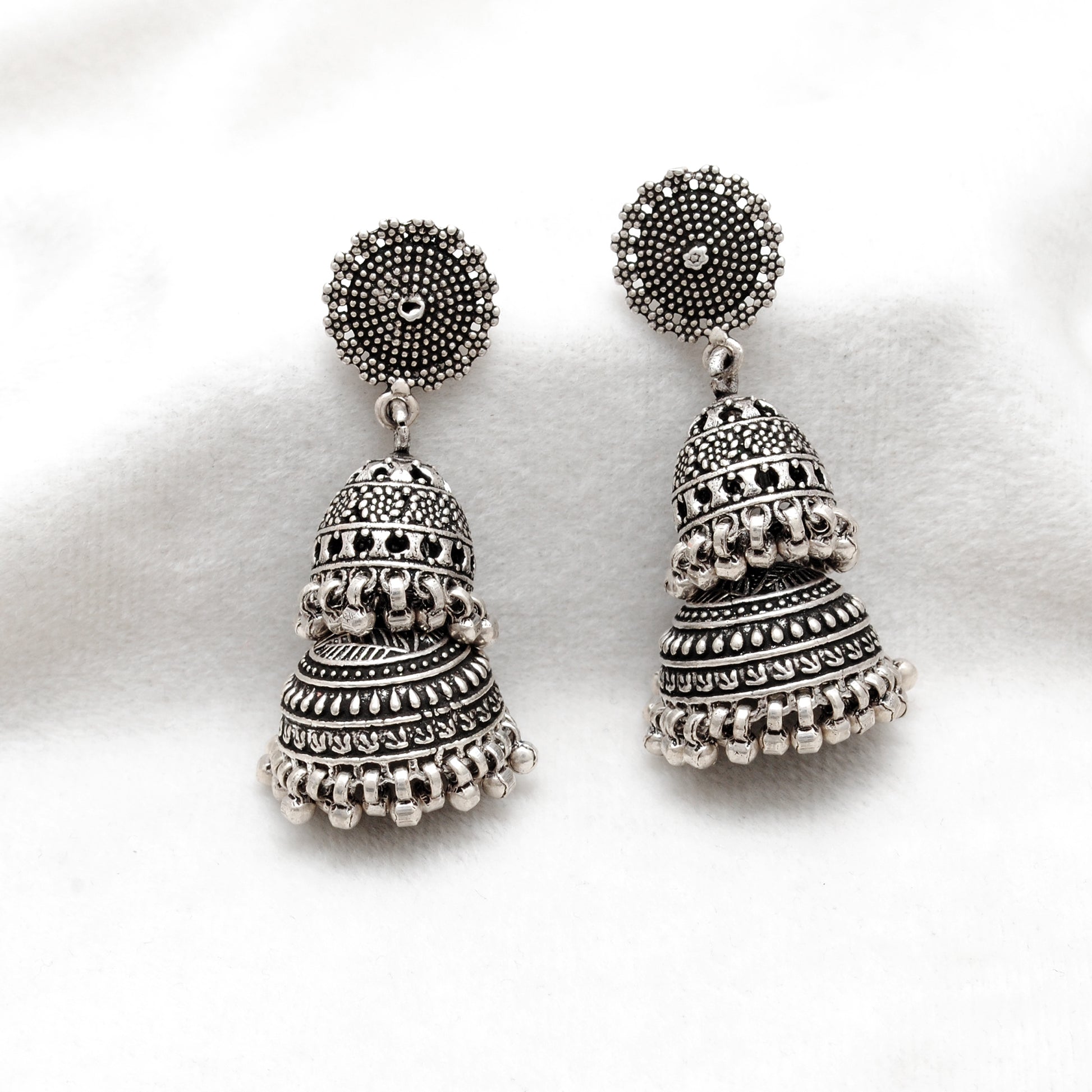 925 Sterling Silver Oxidized Dangle Earrings – Vintage Style Jewelry – Classic Gift for Her - Kanika Creations