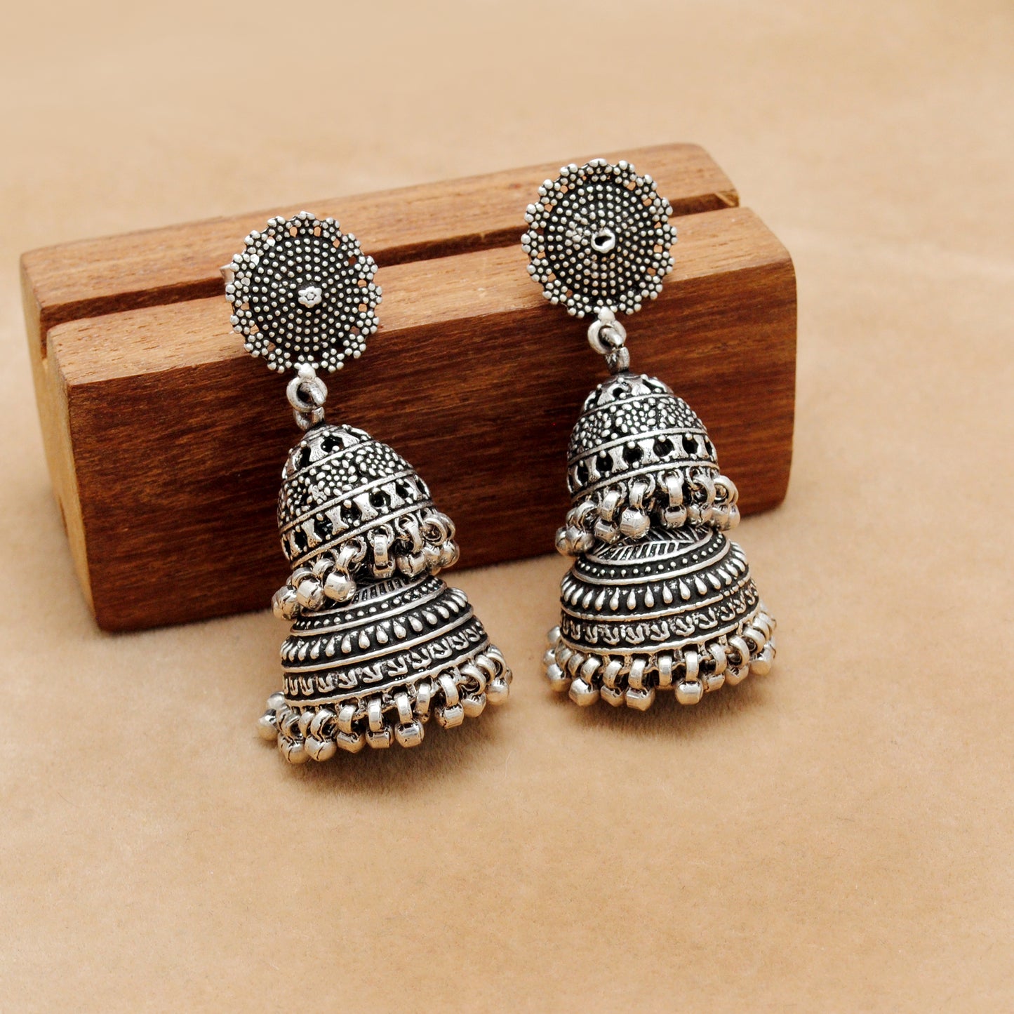 925 Sterling Silver Oxidized Dangle Earrings – Vintage Style Jewelry – Classic Gift for Her - Kanika Creations