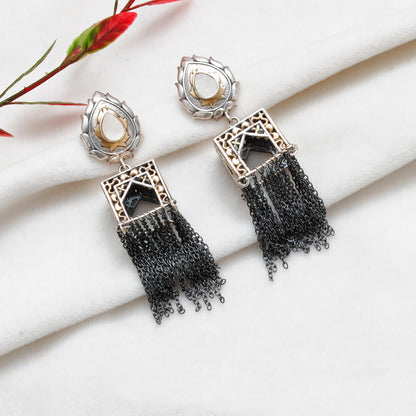 925 Sterling Silver Oxidized Jharokha Dangle Earrings – Temple Jewelry, Gift for Her - Kanika Creations