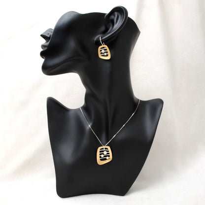 Gold Plated Sterling Silver Pearl Jewelry Set – Pendant & Earrings