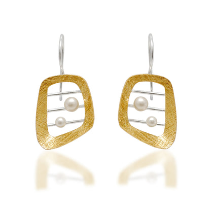 Gold Plated Sterling Silver Pearl Jewelry Set – Pendant & Earrings