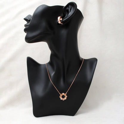 925 Silver CZ Necklace & Earrings Set with Band Ring – Gold & Silver Finish