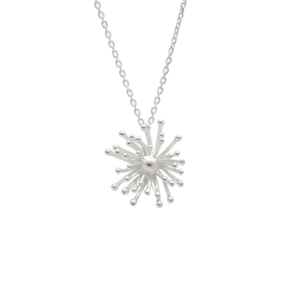 Dandelion CZ Necklace Earrings Set – 925 Sterling Silver, 19 Inch