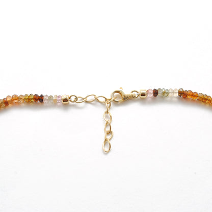 Multi Tourmaline & Diamond Victorian Necklace 18"