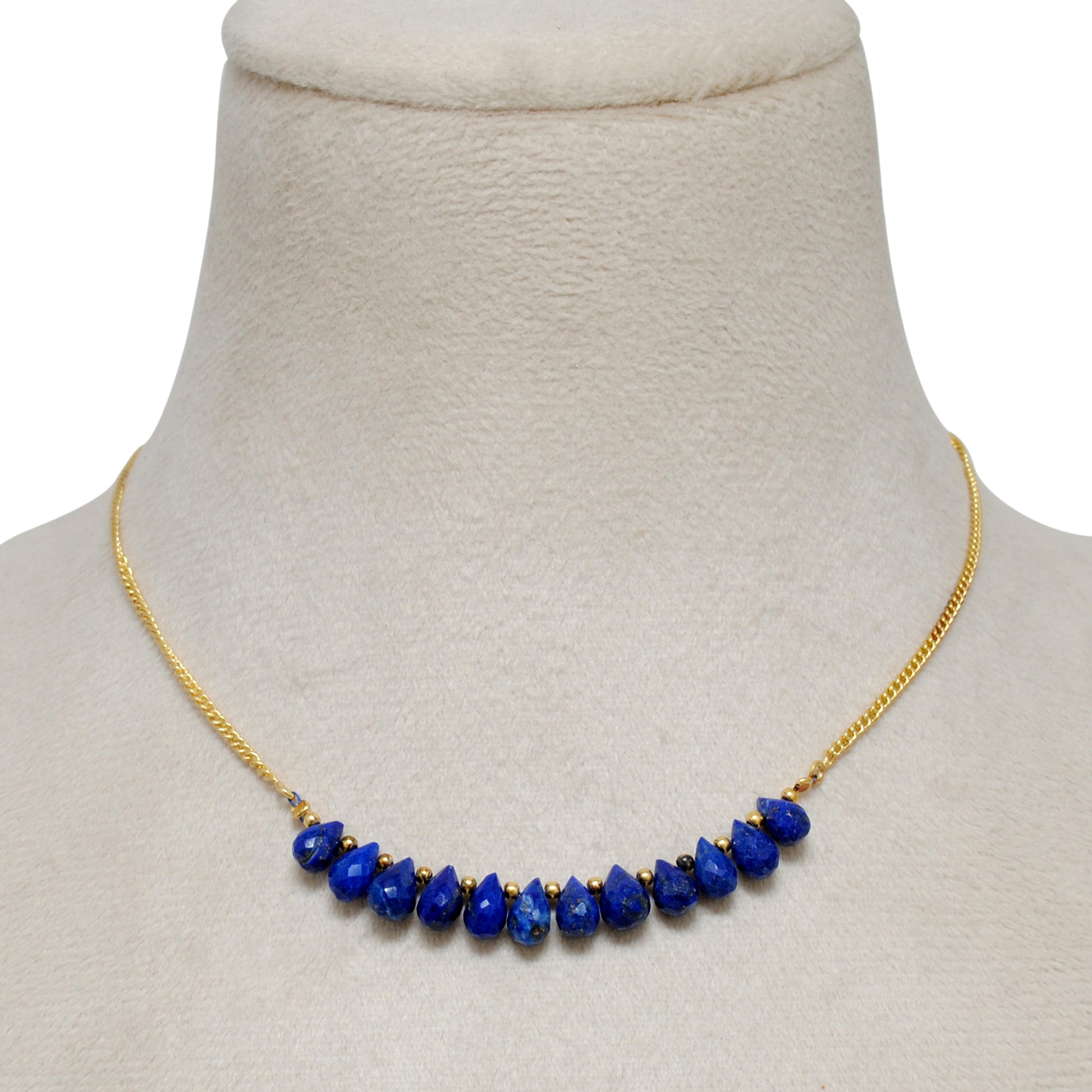 925 sterling silver natural lapis drop necklace 18 inch by kanika creations