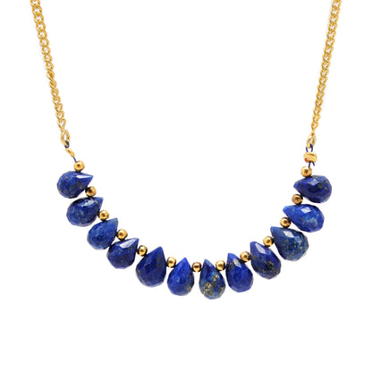 925 sterling silver natural lapis drop necklace 18 inch by kanika creations