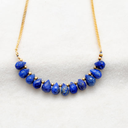 925 sterling silver natural lapis drop necklace 18 inch by kanika creations