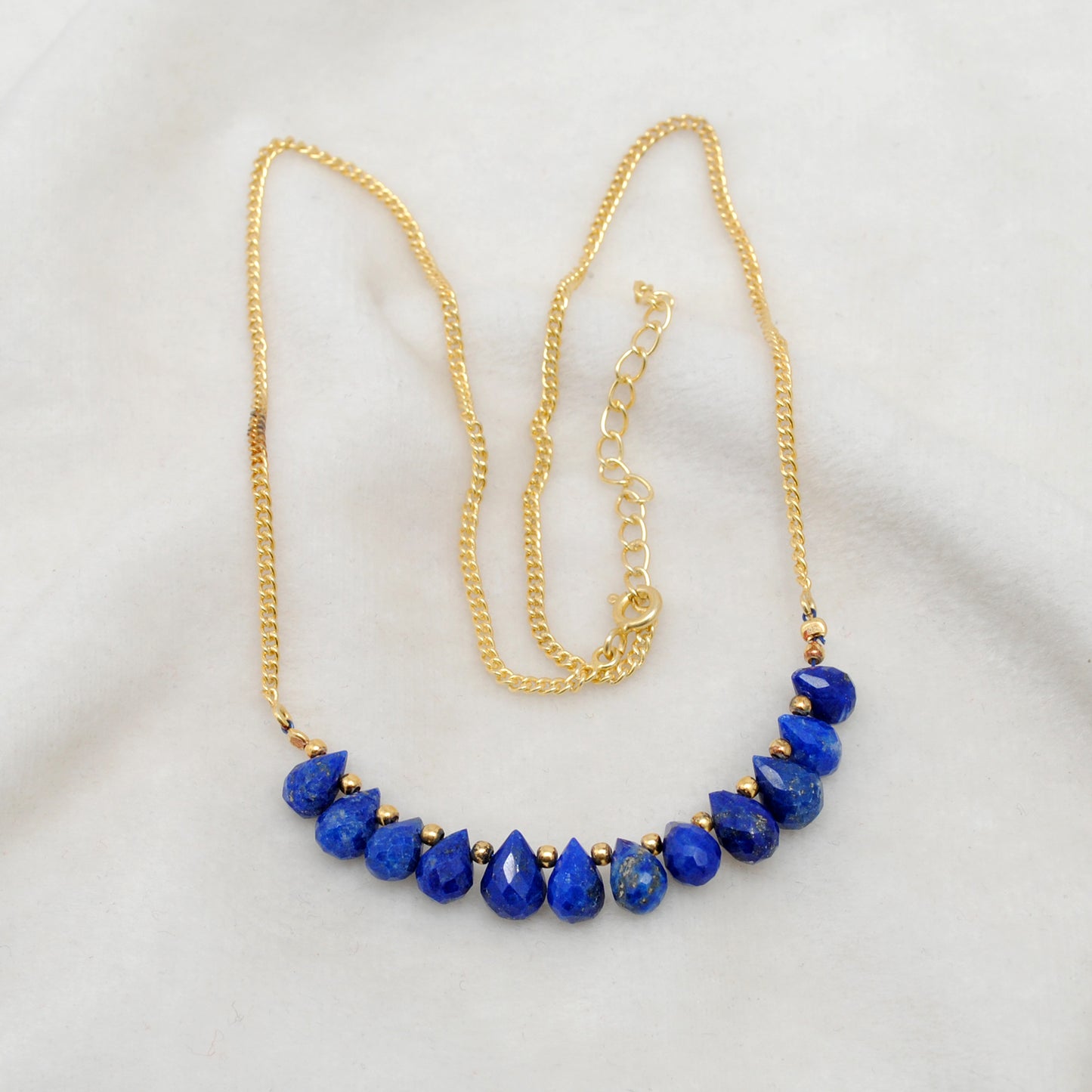 925 sterling silver natural lapis drop necklace 18 inch by kanika creations