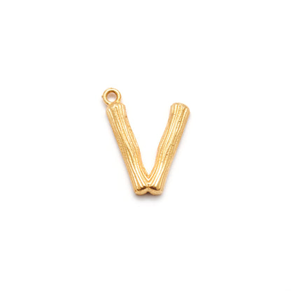 V 18k Gold Initial Letter Pendant