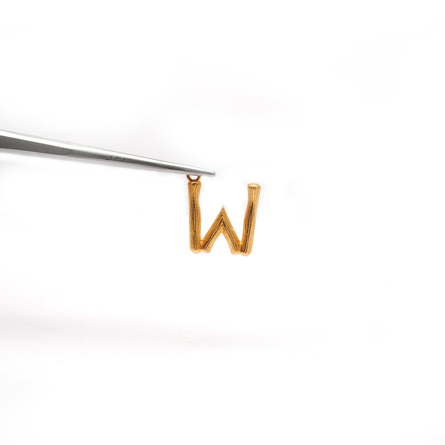 18k Solid Yellow Gold W Initial Letter Charm Pendant