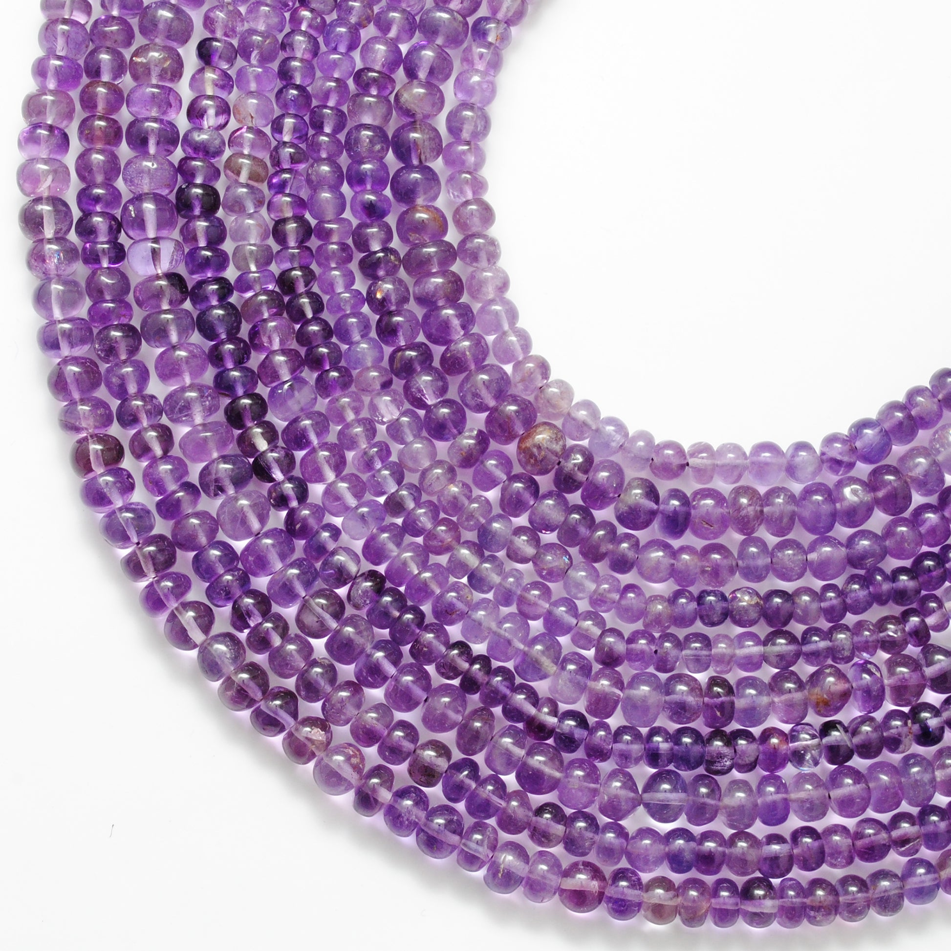 AAA amethyst rondelle beads variant B - light purple shade