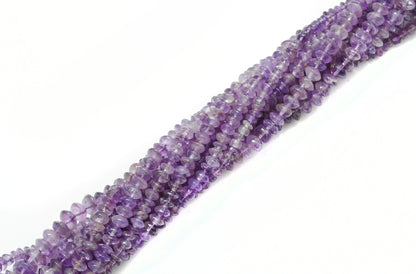 Amethyst button beads February birthstone - side profile disc