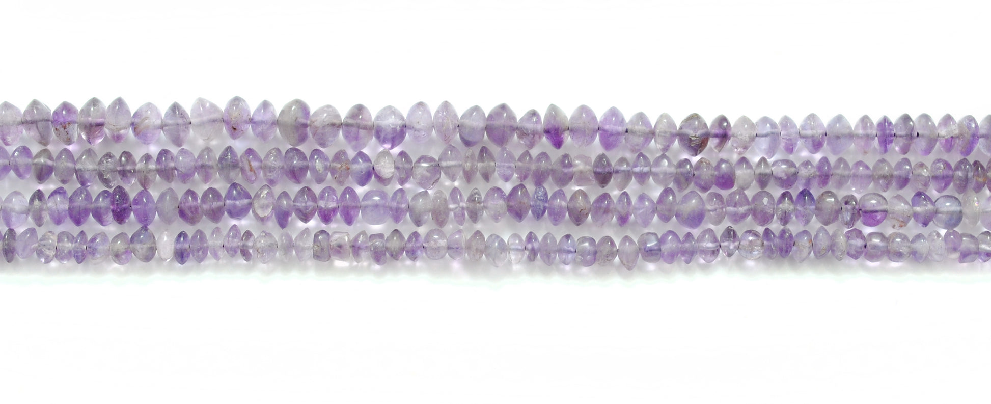 Amethyst button beads for modern jewelry - scale reference