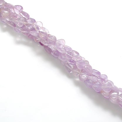 Amethyst heart beads February birthstone Valentine - side profile