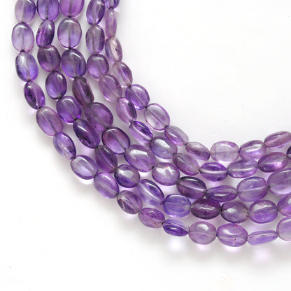 Amethyst oval beads DIY jewelry - bracelet necklace example