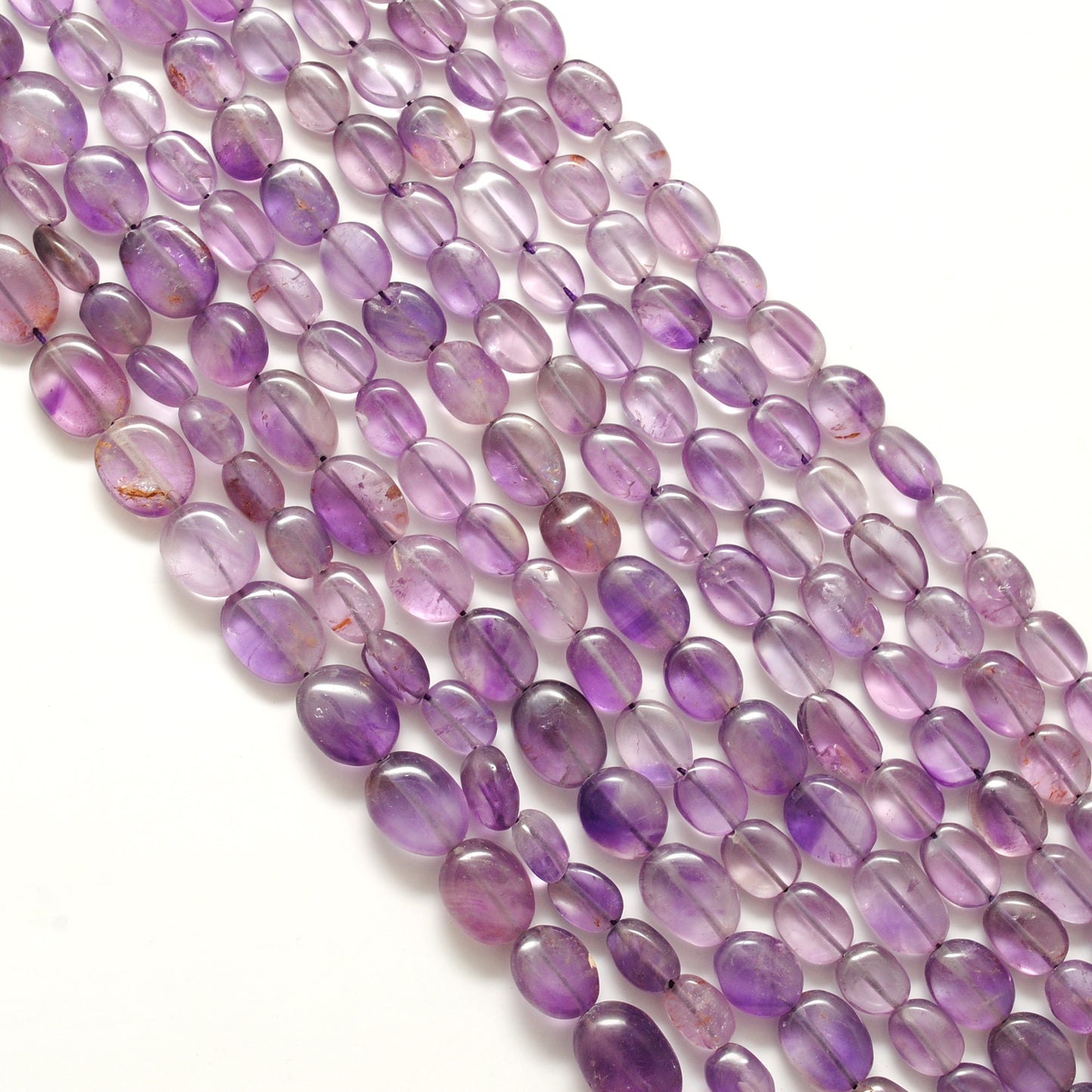 Amethyst oval 8x11mm beads for statement necklace - view