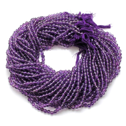 Amethyst round beads 4.5mm - color depth purple view