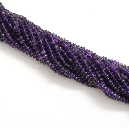 Amethyst smooth button beads for layering necklaces - side view