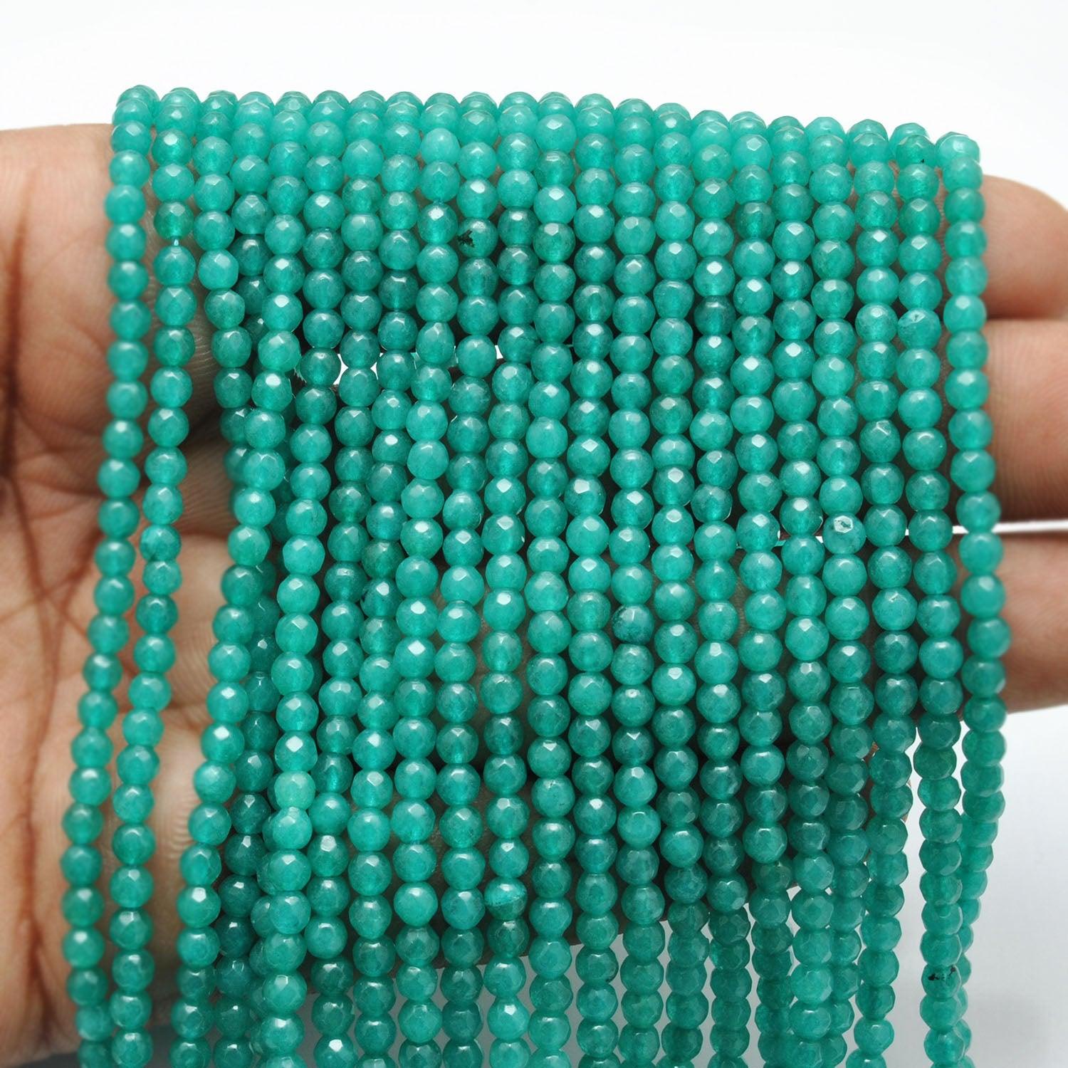 Aqua quartz beads DIY jewelry - bracelet necklace making view