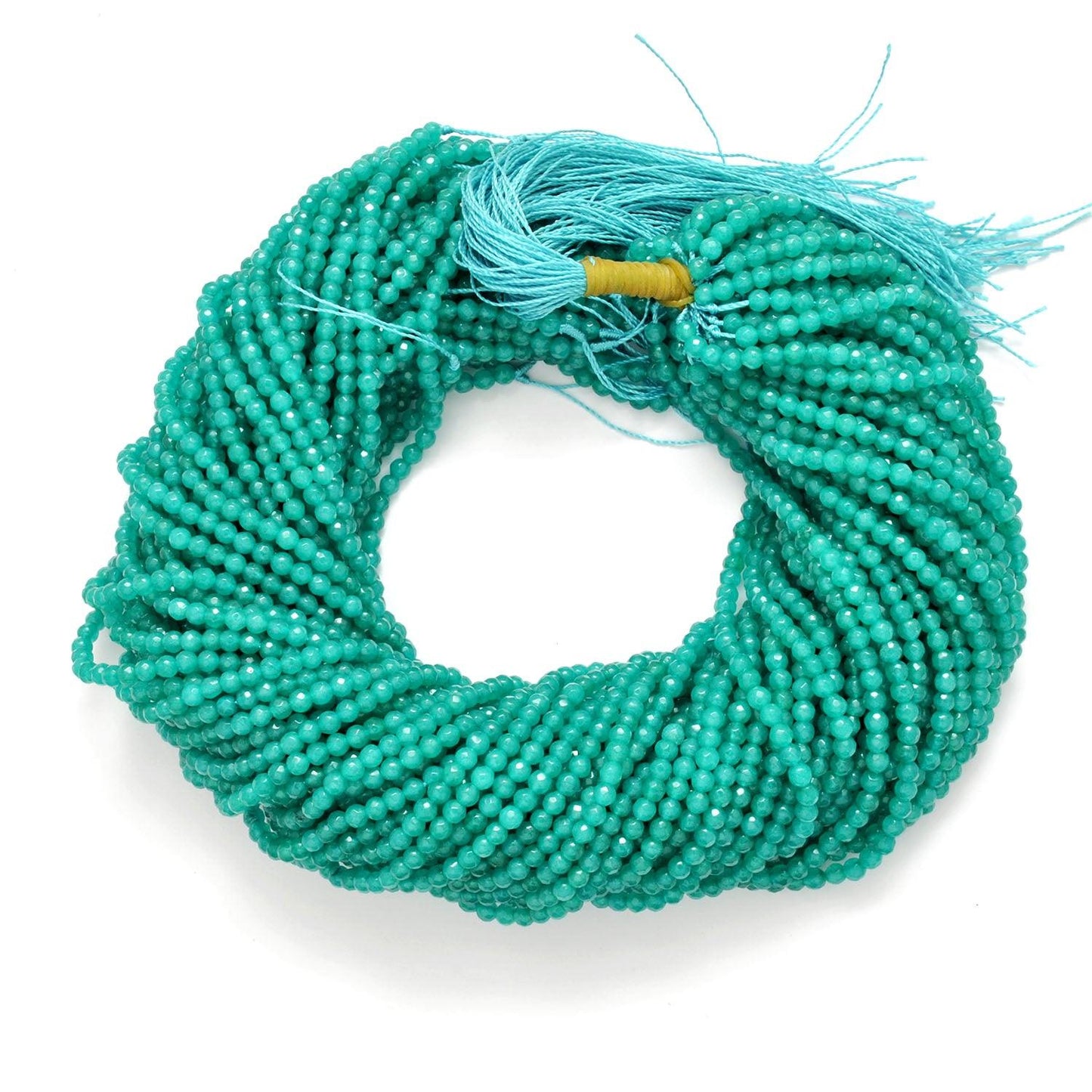 Aqua quartz faceted beads - close-up sparkle faceted detail