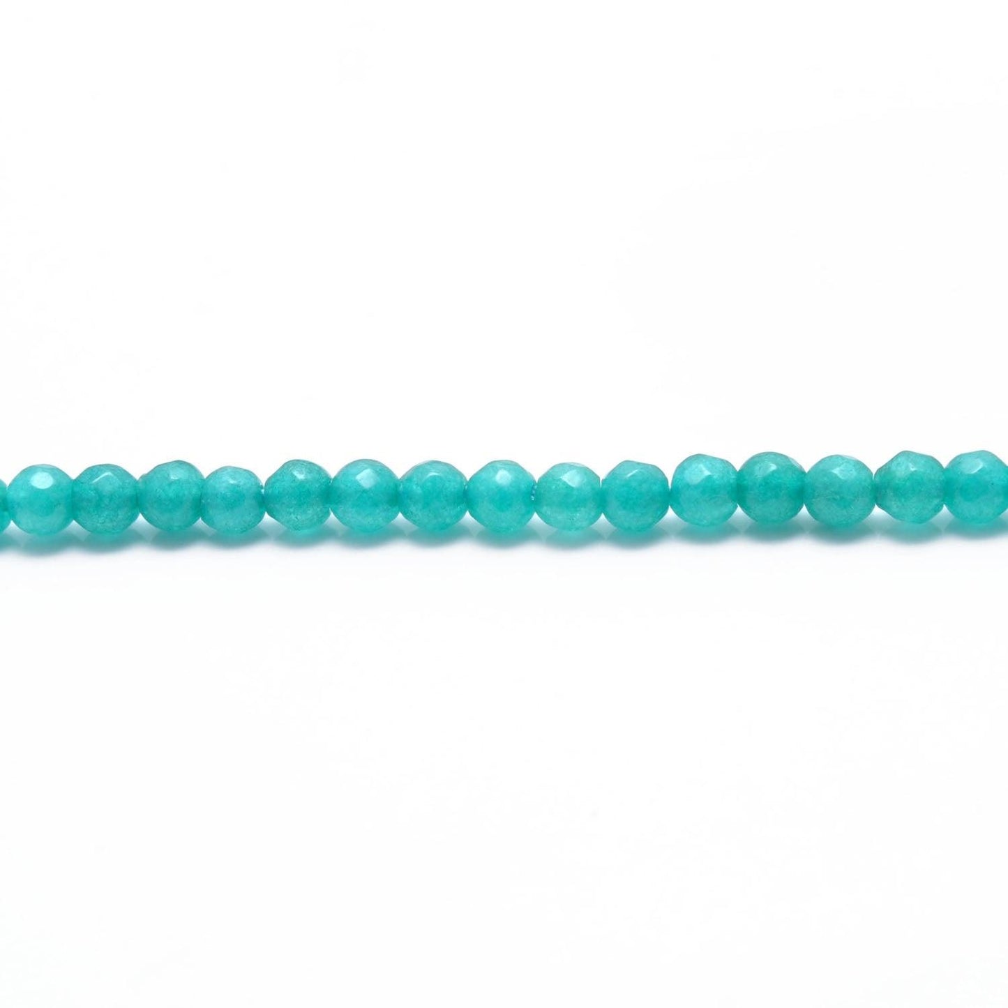 Aqua quartz faceted round beads - wholesale bulk strand view
