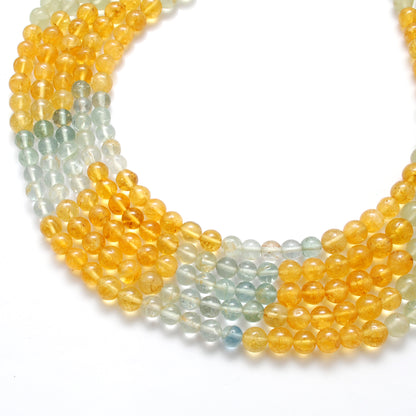 Aquamarine 6-7mm beads close-up ocean-blue green colour