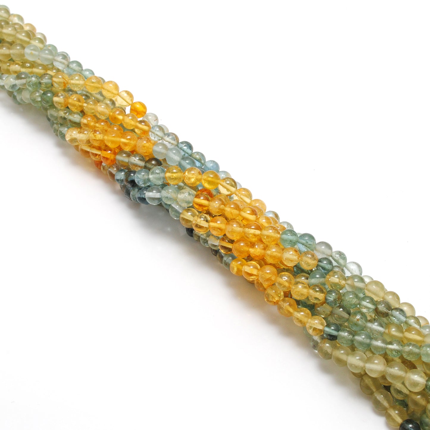 Aquamarine round beads 5mm - close-up blue-green color