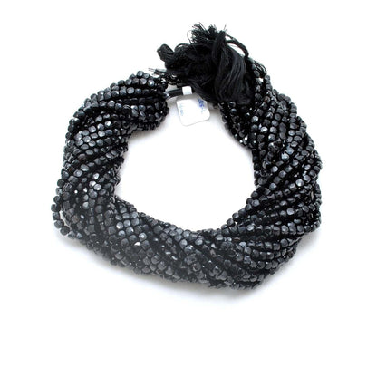 Black onyx faceted cube beads wholesale - dark quality Jaipur
