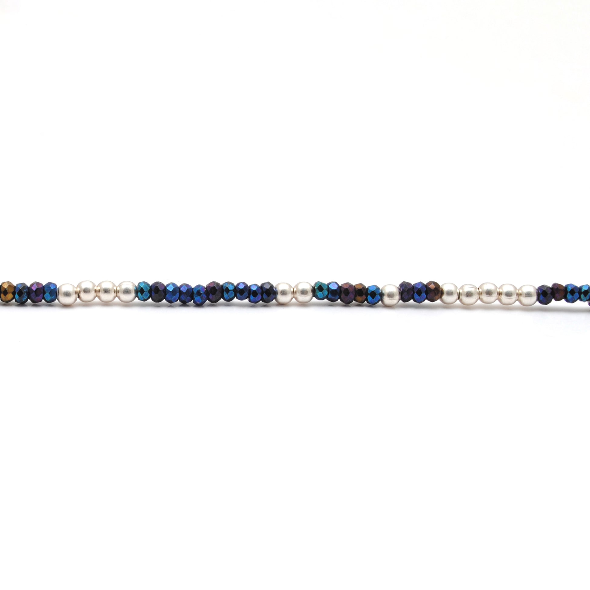 Black Spinel Mystic Coated Gemstone Necklace - Overhead View