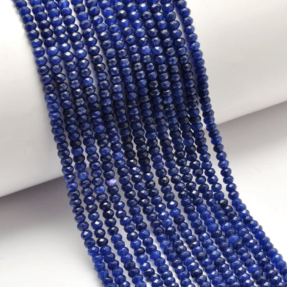 Blue quartz faceted rondelle beads - finished bracelet example
