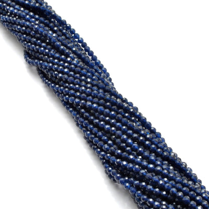 Blue quartz round beads for bracelets - side profile