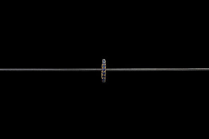 Blue Sapphire Pavé Gold Rondelle 8mm – Angle View