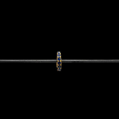 Blue Sapphire Pavé Gold Rondelle Spacer 6mm – Angle View