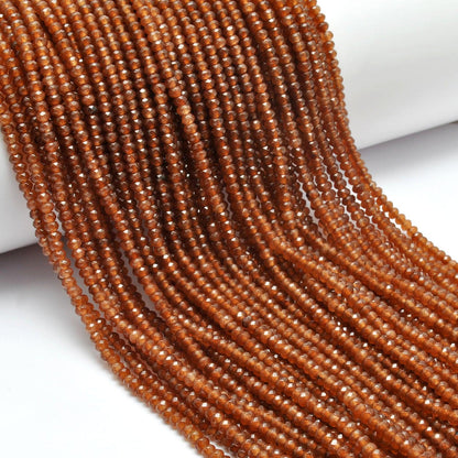 Brown quartz rondelle beads DIY - scattered loose earthy view