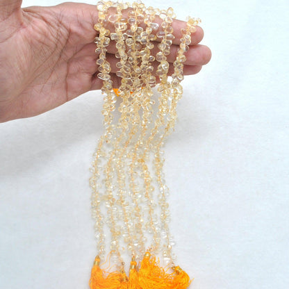 Citrine plain teardrop for earrings pendants - side profile