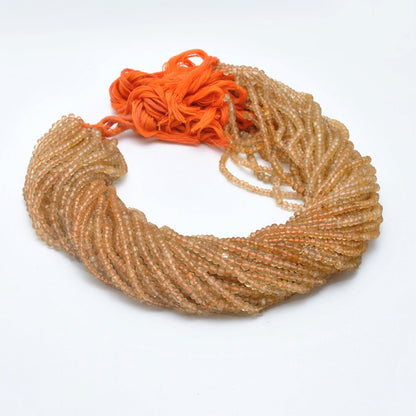 Citrine rondelle beads November birthstone - side profile loose beads