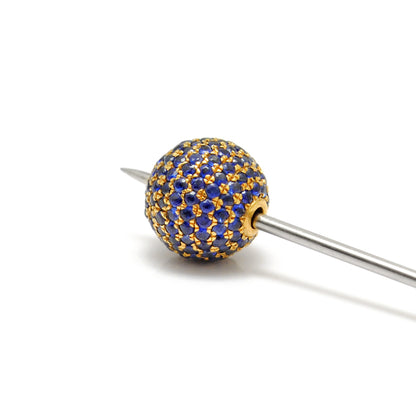 Diamond Blue Sapphire Pavé 14K Gold Bead 8mm – Lifestyle View