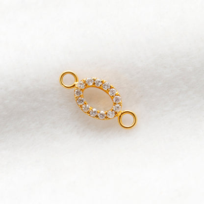 Diamond Double Loop Connector 14K Gold – Side Profile