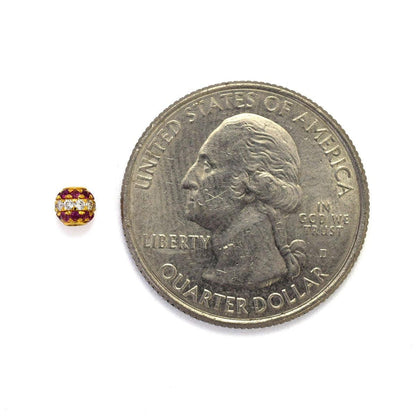 Diamond Pavé 4mm Gold Spacer Bead – Angle View