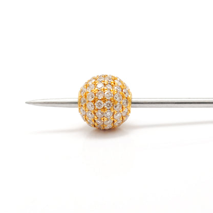 Diamond Pavé Gold Disco Ball Bead – Hole Size Detail for Jewelry Making