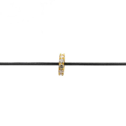 Diamond Pavé Gold Rondelle Spacer 5mm – Angle View