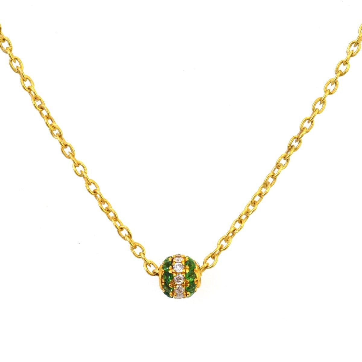 Diamond Tsavorite Pavé Gold Spacer Bead 4mm – Side Profile