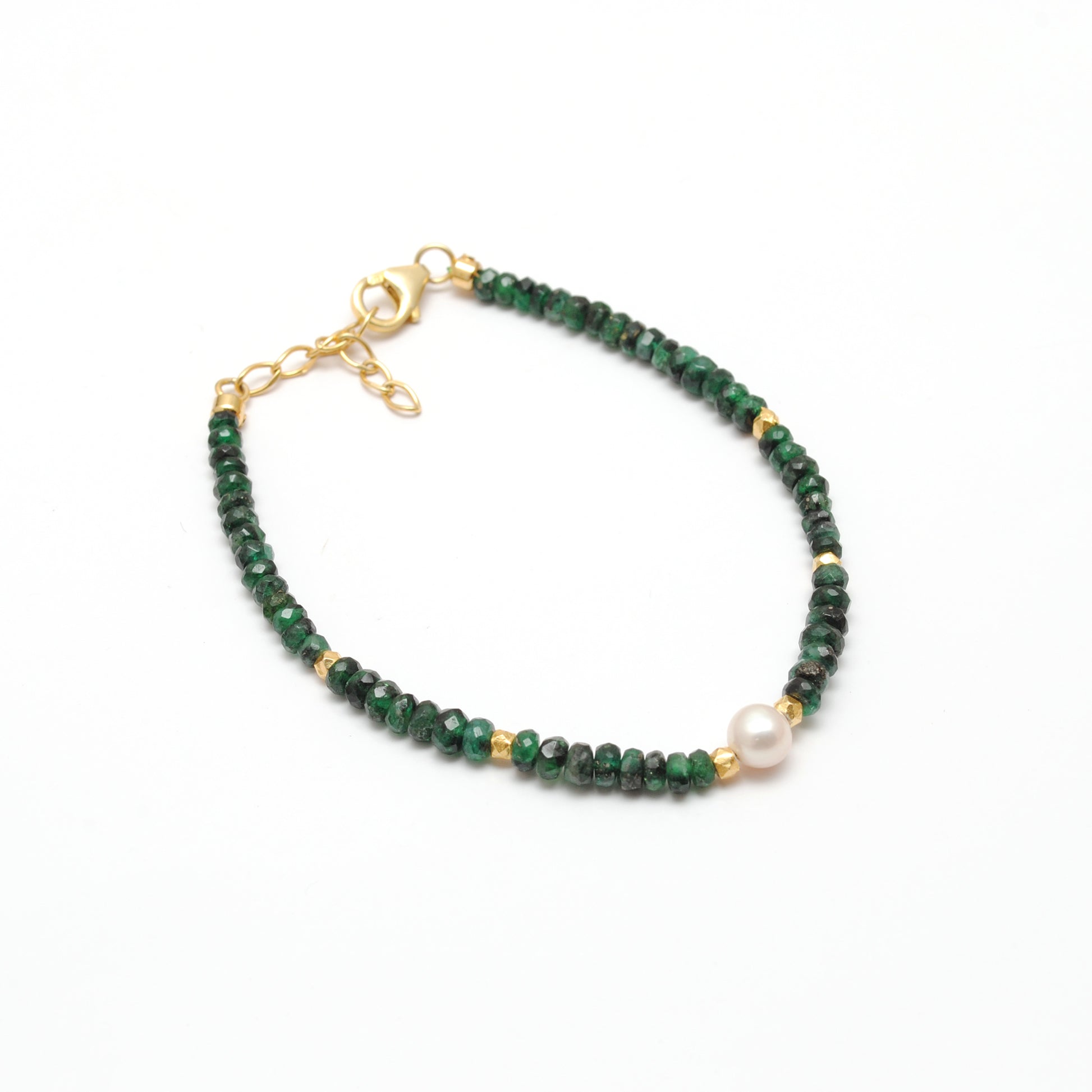 Emerald Pearl Bracelet for Women - Wrist Styled View