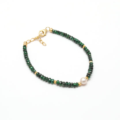Emerald Pearl Bracelet for Women - Wrist Styled View