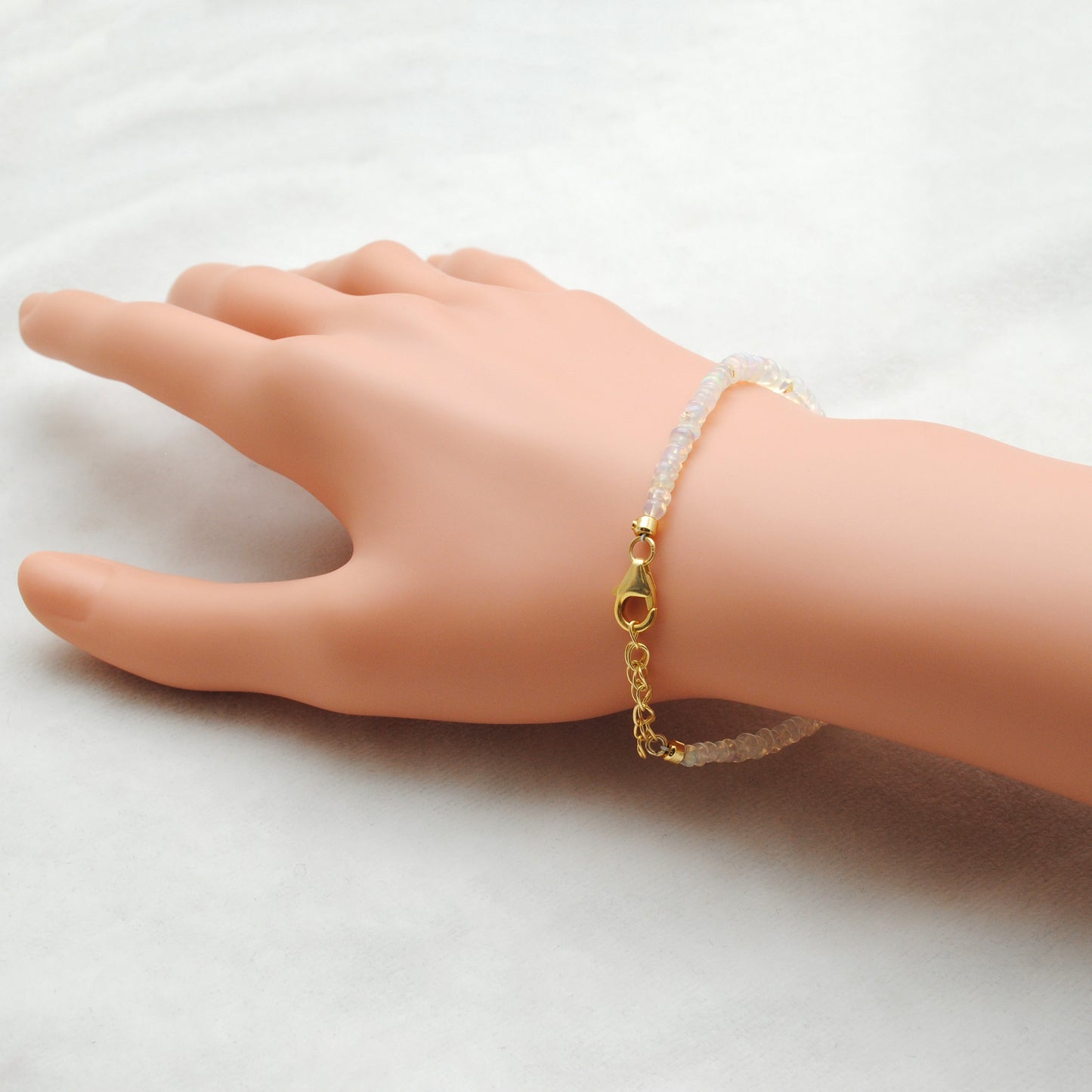 Ethiopian Opal Freshwater Pearl Bracelet - Lifestyle Flat Lay View