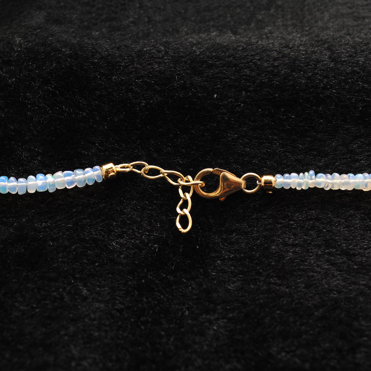 Ethiopian Opal Pearl Beaded Necklace Clasp Close-Up Detail