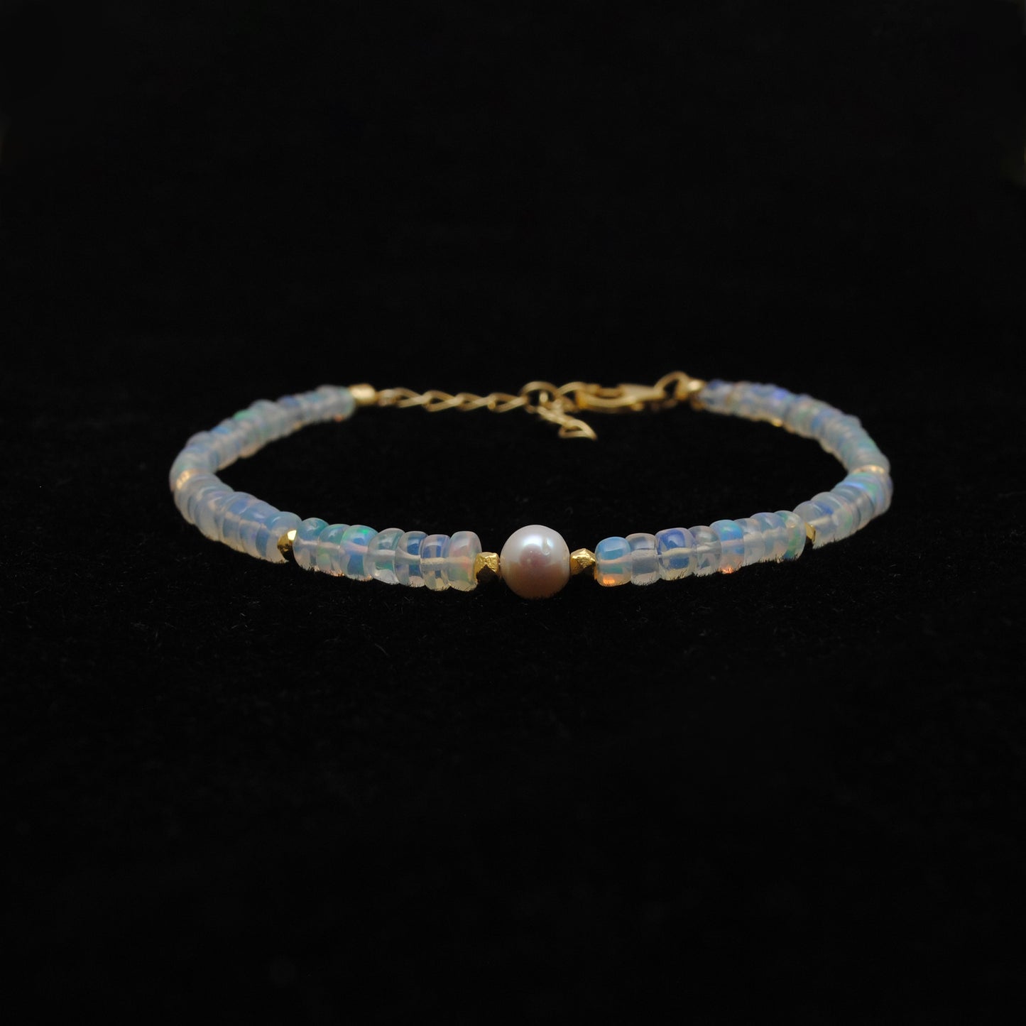 Ethiopian Opal Pearl Bracelet for Women - Wrist Styled View
